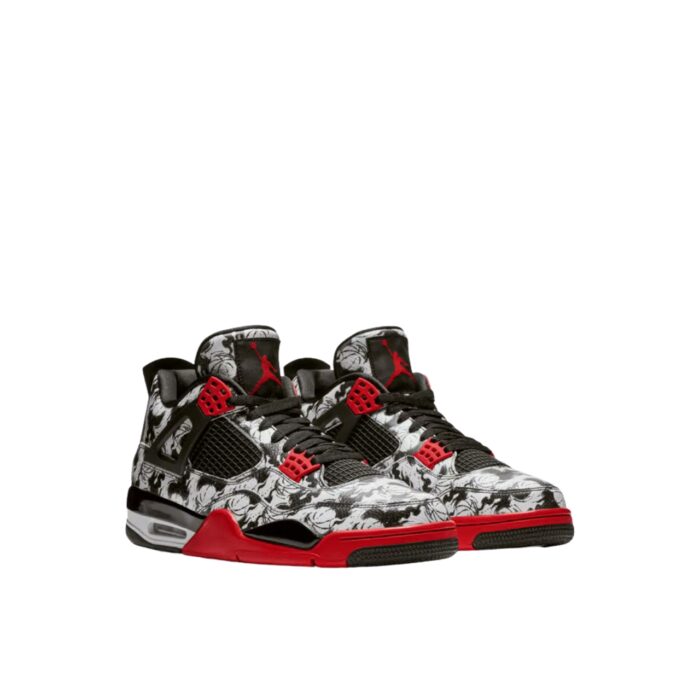 NIKE AIR JORDAN 4 RETRO TATTOO BLACK FIRE RED BLACK WHITE BQ0897 006