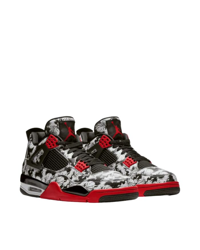 NIKE AIR JORDAN 4 RETRO TATTOO BLACK FIRE RED BLACK WHITE BQ0897 006
