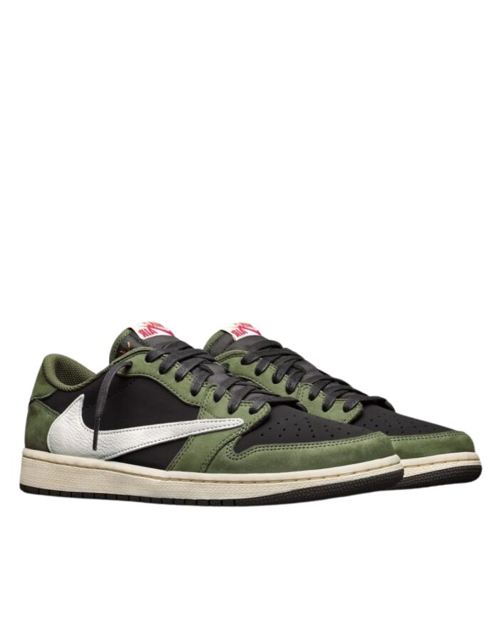 NIKE AIR JORDAN 1 LOW OG X TRAVIS SCOTT BLACK SAIL MEDIUM OLIVE MUSLIN DM7866 002
