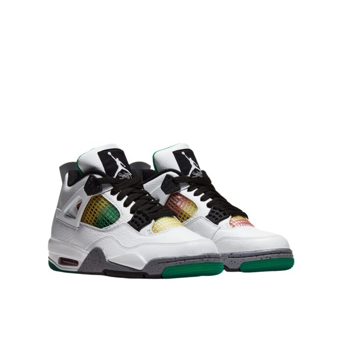 NIKE AIR JORDAN 4 RASTA WHITE UNIVERSITY RED LUCID GREEN BLACK AQ9129 100