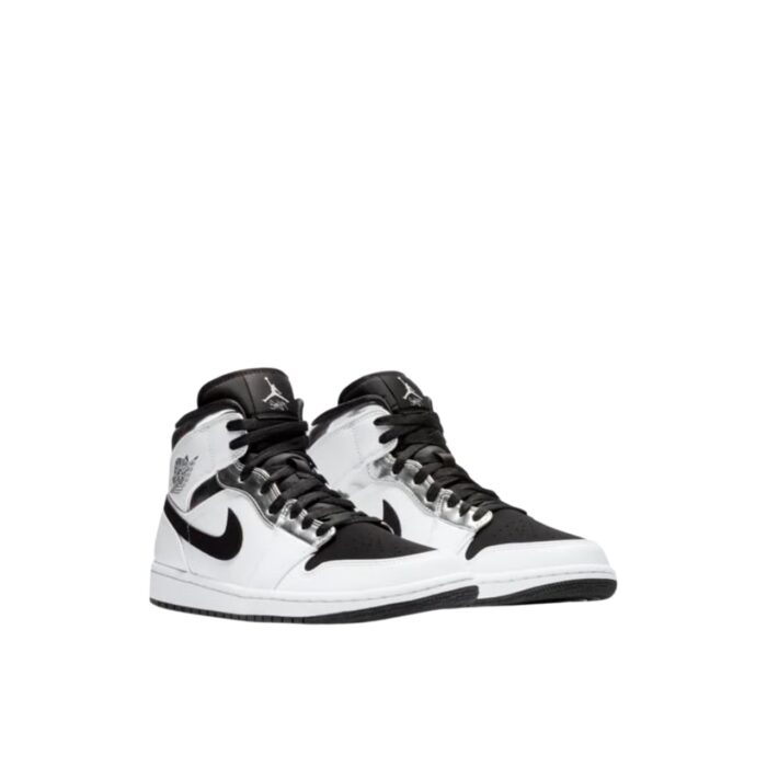 NIKE AIR JORDAN 1 MID ALTERNATE THINK 16 WHITE SILVER BLACK 554724 121