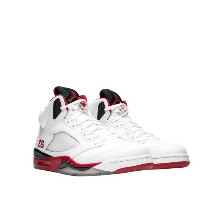 NIKE AIR JORDAN 5 RETRO WHITE FIRE RED BLACK 136027 120
