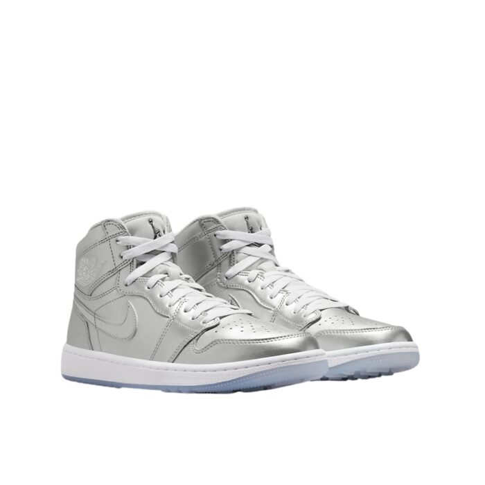 NIKE AIR JORDAN 1 HIGH GOLF GIVING METALLIC SILVER PHOTON DUST WHITE FD6815 001