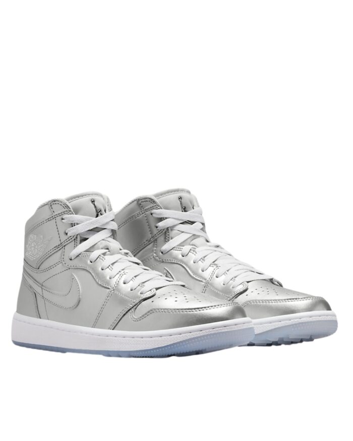 NIKE AIR JORDAN 1 HIGH GOLF GIVING METALLIC SILVER PHOTON DUST WHITE FD6815 001