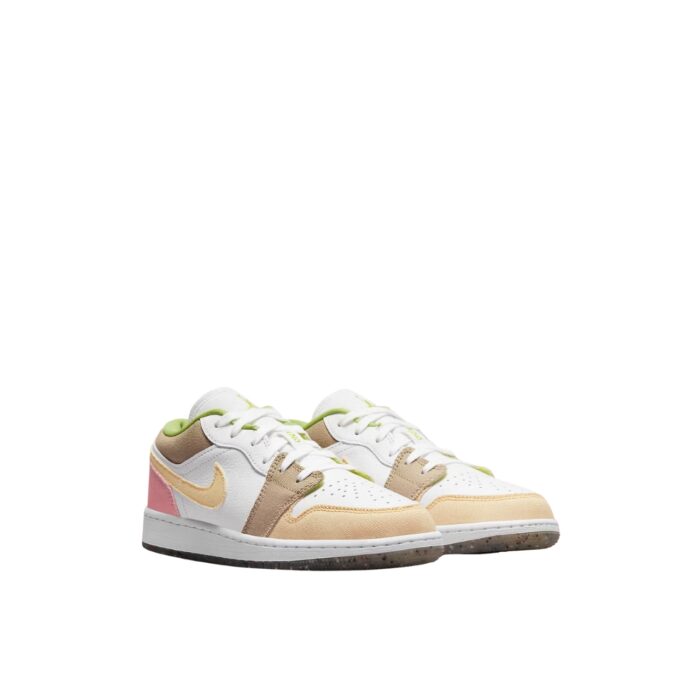 NIKE AIR JORDAN 1 LOW PASTEL GRIND VIVID GREEN WHITE PINK TAN DJ0341 100