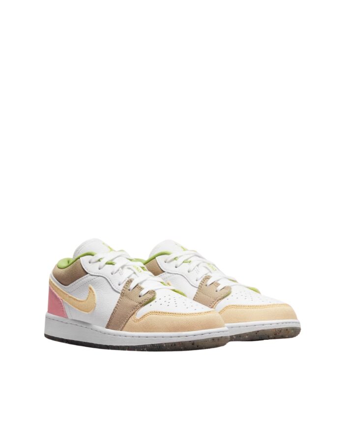 NIKE AIR JORDAN 1 LOW PASTEL GRIND VIVID GREEN WHITE PINK TAN DJ0341 100