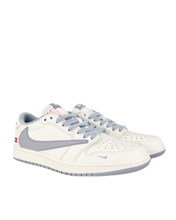 NIKE AIR JORDAN 1 LOW X TRAVIS SCOTT X SUPREME CUSTOM WHITE GREY