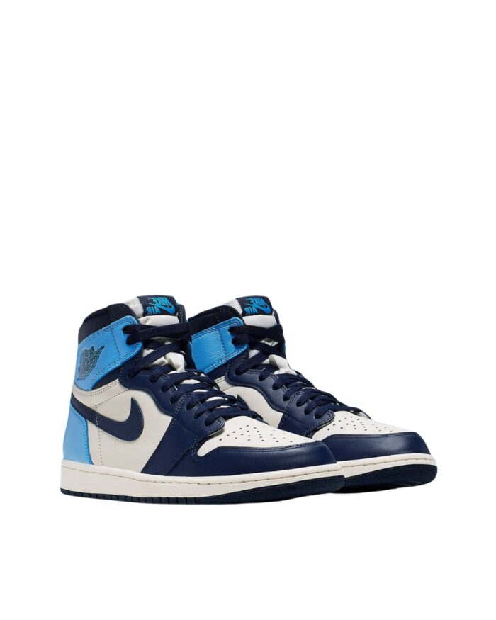 NIKE AIR JORDAN 1 RETRO HIGH OBSIDIAN UNC SAIL UNIVERSITY BLUE 555088 140