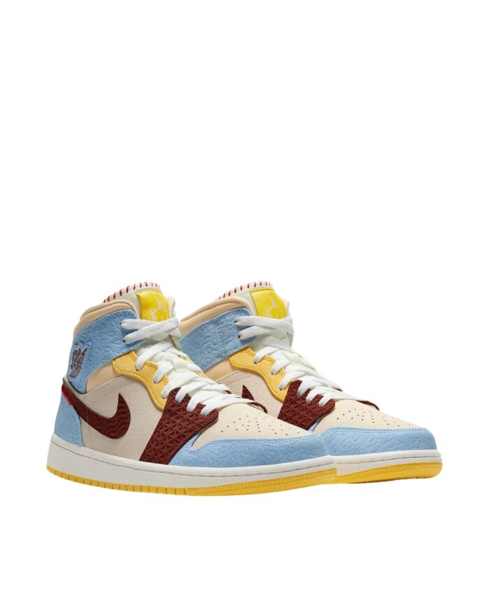 NIKE AIR JORDAN 1 MID SE FEARLESS MAISON CHATEAU ROUGE PALE VANILLA CINNAMON CU2803 200