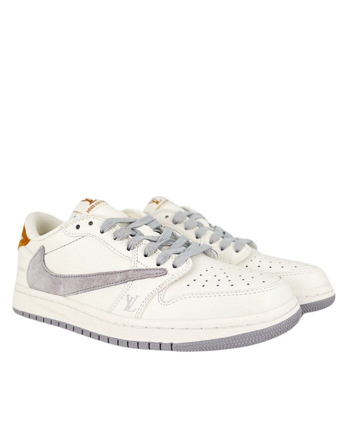 NIKE AIR JORDAN 1 LOW  X TRAVIS SCOTT X FRAGMENT DESIGN OG SP LV OFF WHITE GREY BROWN