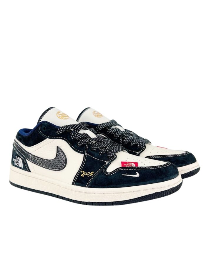 NIKE AIR JORDAN 1 LOW X THE NORTH FACE YEAR OF THE SNAKE BLACK WHITE