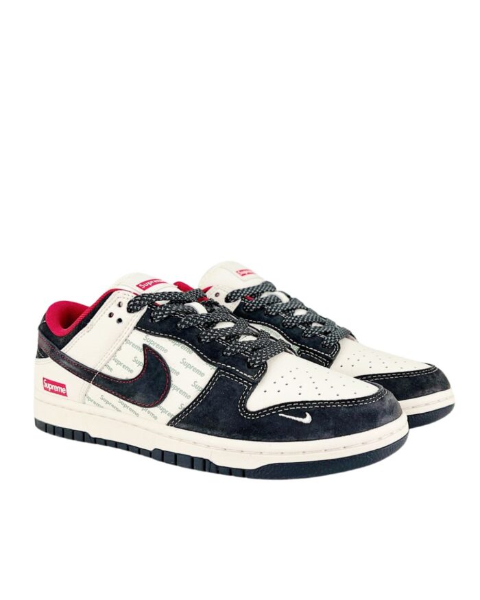 NIKE DUNK SB LOW X SUPREME BLACK WHITE RED