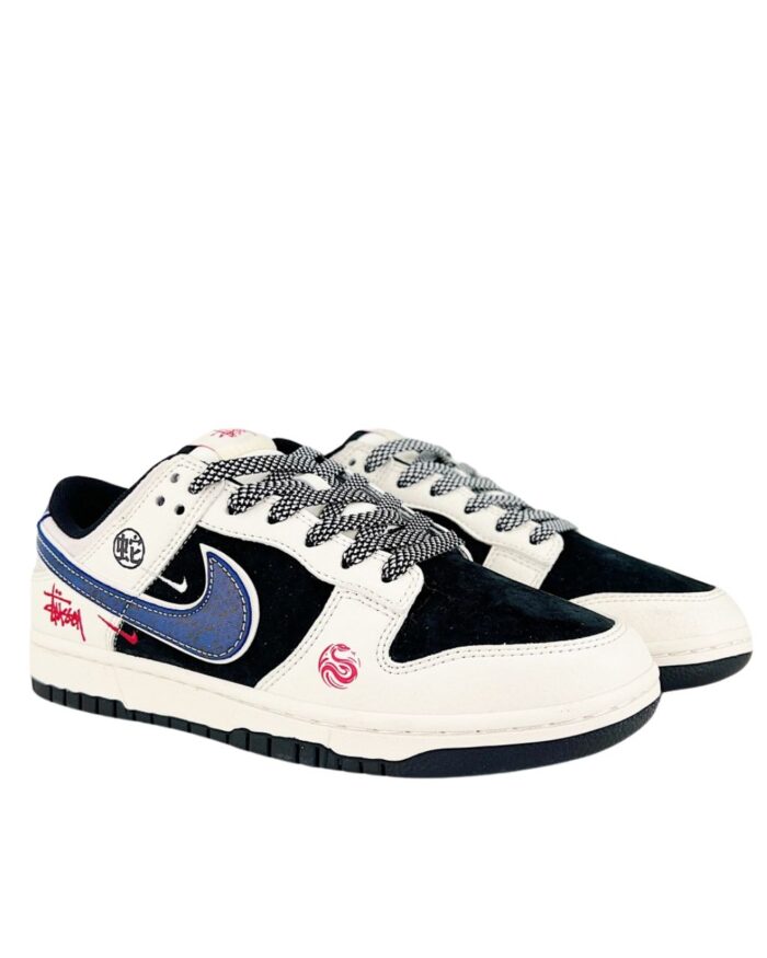 NIKE DUNK SB LOW X STUSSY LUNAR YEAR OF THE SNAKE NAVY BLACK WHITE