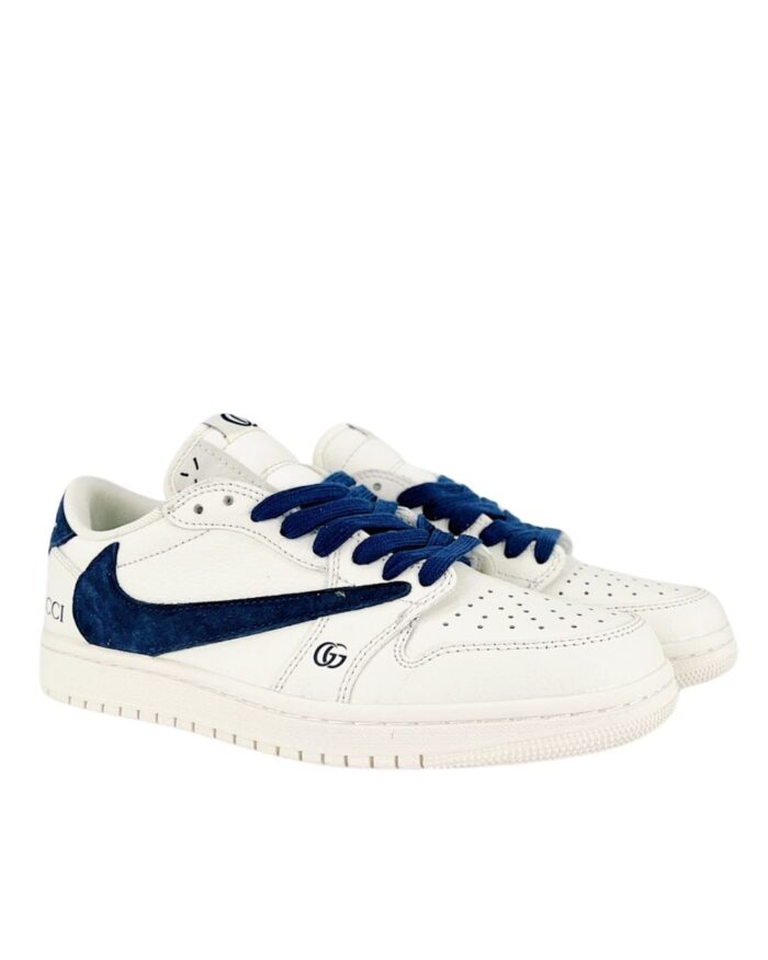 NIKE AIR JORDAN 1 LOW X TRAVIS SCOTT X GUCCI WHITE NAVY
