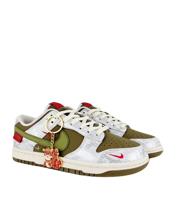 NIKE SB DUNK LOW LUNAR YEAR OF THE SNAKE OLIVE WHITE