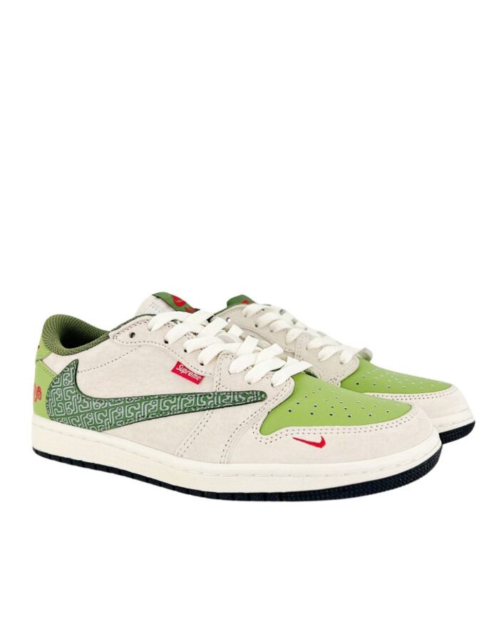 NIKE AIR JORDAN 1 LOW X TRAVIS SCOTT X SUPREME LUNAR YEAR OF THE SNAKE GREEN
