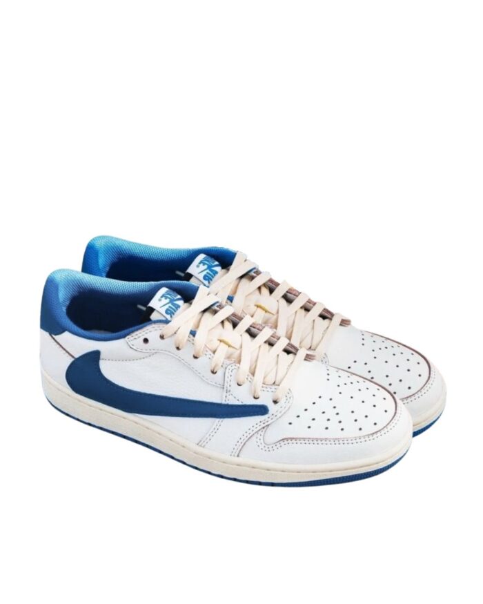 NIKE AIR JORDAN 1 LOW OG X TRAVIS SCOTT X FRAGMENT MILITARY BLUE DM7866 104