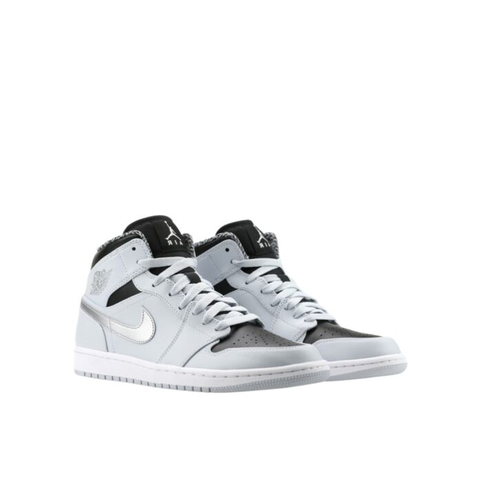 NIKE AIR JORDAN 1 MID PURE PLATINUM METALLIC SILVER 554724 032