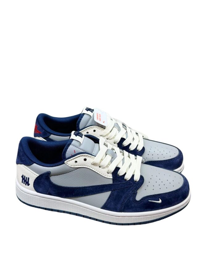 NIKE AIR JORDAN 1 LOW X TRAVIS SCOTT X UNDEFEATED NAVY GREY