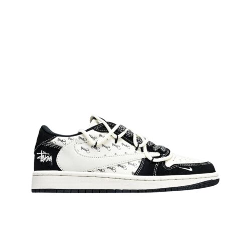 NIKE AIR JORDAN 1 LOW X TRAVIS SCOTT X STUSSY BLACK WHITE