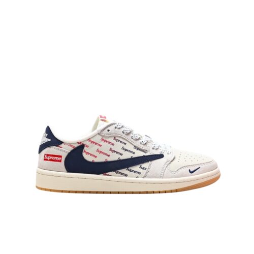 NIKE AIR JORDAN 1 LOW X SUPREME WHITE GREY BLUE