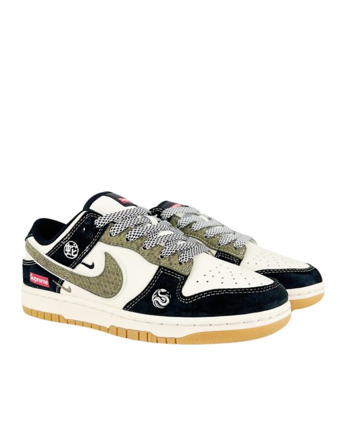NIKE SB DUNK LOW X SUPREME JOINT SNAKE WHITE BLACK GREEN XF8698 049