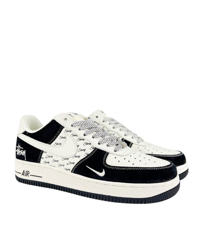 NIKE AIR FORCE 1 07 LOW STUSSY JOINT BLACK WHITE ENGLISH XZ6188 671