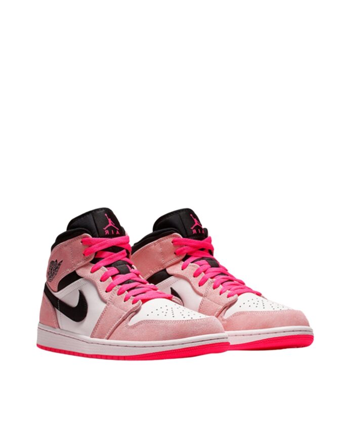 NIKE AIR JORDAN 1 MID CRIMSON TINT HYPER PINK BLACK SAIL 852542 801
