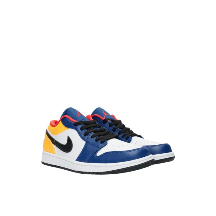 NIKE AIR JORDAN 1 LOW GS ROYAL YELLOW PREMIUM WHITE BLUE 553560 123