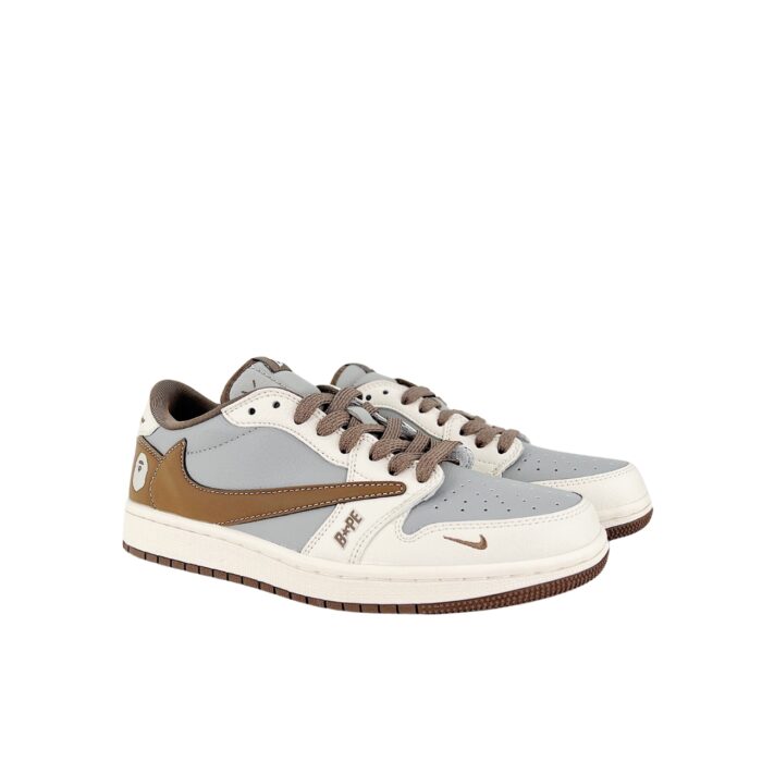 NIKE AIR JORDAN 1 LOW X TRAVIS SCOTT X FRAGMENT DESIGN OG SP BAPE WHITE GREY BROWN