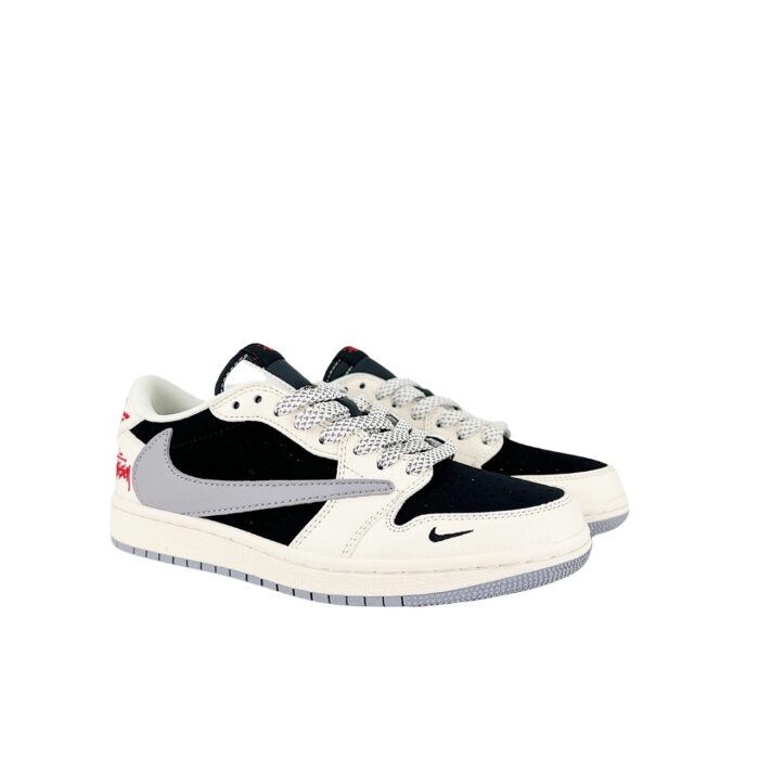 NIKE AIR JORDAN 1 LOW X TRAVIS SCOTT X STUSSY WHITE GREY BLACK
