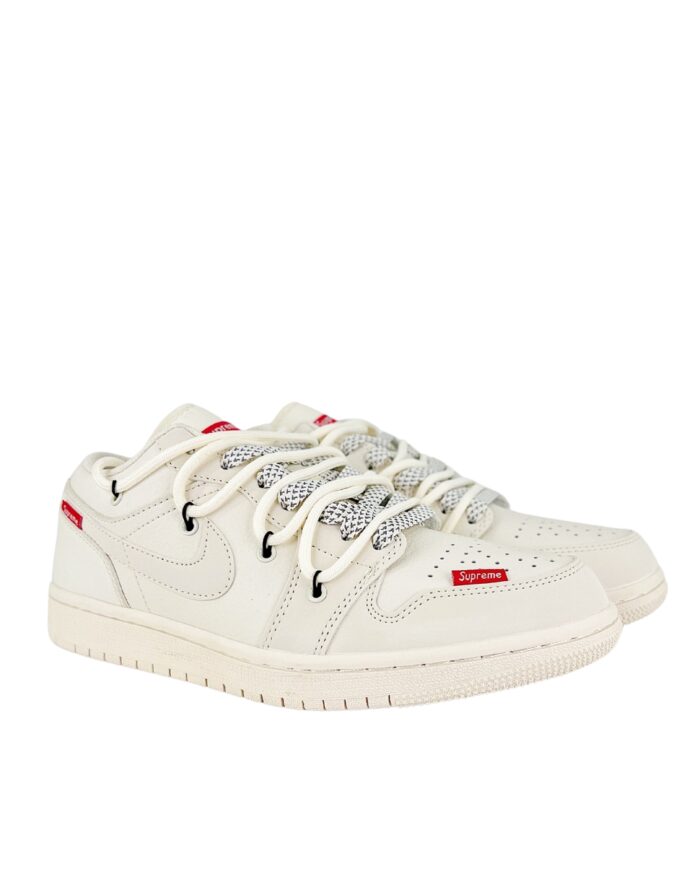 NIKE AIR JORDAN 1 LOW RED SUPREME WHITE