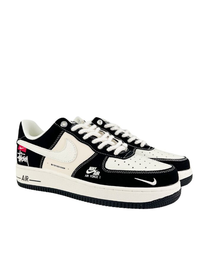 NIKE AIR FORCE 1 X STUSSY JOINT BEIGE BLACK RED SJ6698 014