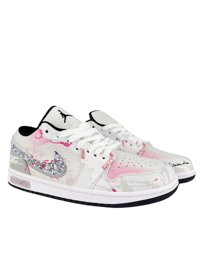 NIKE AIR JORDAN 1 LOW SPECIAL CUSTOM BY PANDA PRANK WHITE PINK