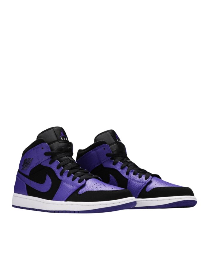 NIKE AIR JORDAN 1 MID BLACK DARK CONCORD 554724 051