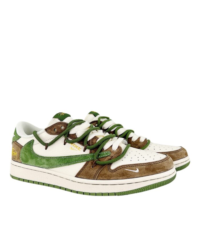 NIKE AIR JORDAN 1 LOW X TRAVIS SCOTT X STUSSY BROWN GREEN XS3186 202