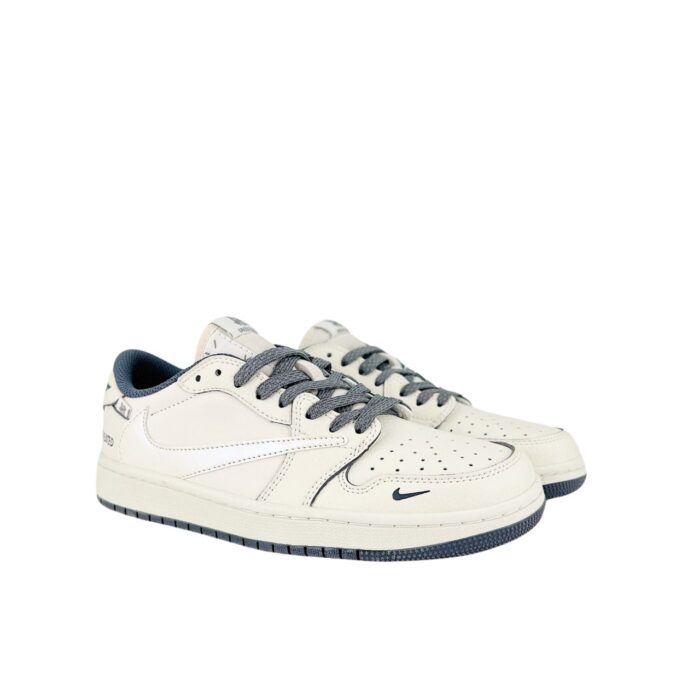 NIKE AIR JORDAN 1 LOW X TRAVIS SCOTT X UNDEFEATED WHITE GREY