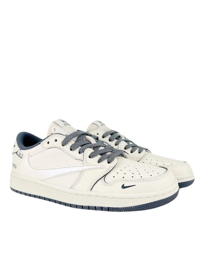 NIKE AIR JORDAN 1 LOW X TRAVIS SCOTT X UNDEFEATED WHITE GREY