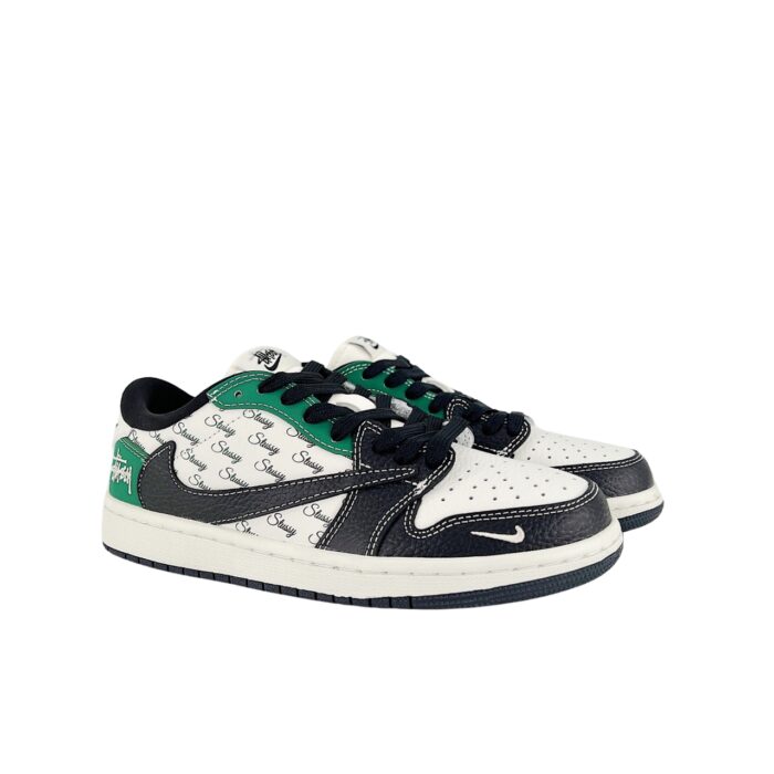NIKE AIR JORDAN 1 LOW X TRAVIS SCOTT X STUSSY BLACK GREEN AG3702 805