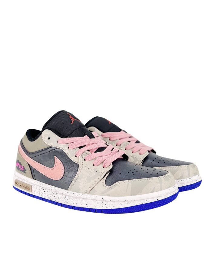 NIKE AIR JORDAN 1 LOW FRONTIER KNIGHT HEART OF SAND LOW TOP CASUAL RETRO BASKETBALL PURPLE BROWN