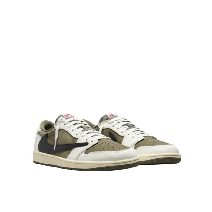 NIKE AIR JORDAN 1 LOW X TRAVIS SCOTT REVERSE OLIVE BLACK SAIL MUSLIN DM7866 200