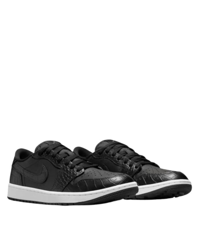 NIKE AIR JORDAN 1 LOW GOLF BLACK CROCODILE IRON GREY WHITE DD9315 003