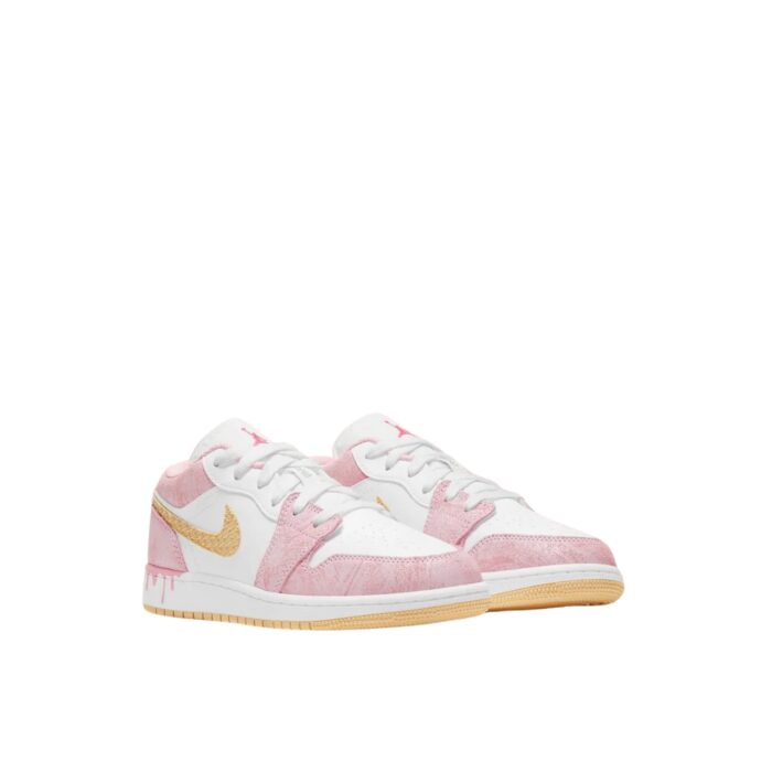 NIKE AIR JORDAN 1 LOW PAINT DRIP ARCTIC PUNCH WHITE HYPER PINK PALE VANILLA CW7104 601