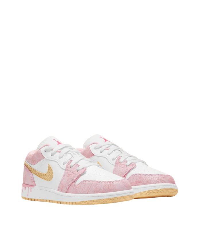 NIKE AIR JORDAN 1 LOW PAINT DRIP ARCTIC PUNCH WHITE HYPER PINK PALE VANILLA CW7104 601