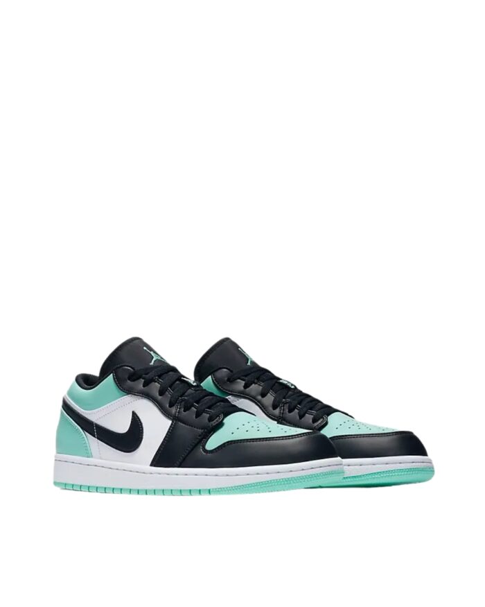 NIKE AIR JORDAN 1 LOW EMERALD TOE WHITE EMERALD RISE BLACK 553558 117
