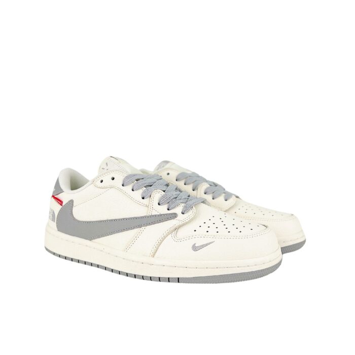 NIKE AIR JORDAN 1 LOW X TRAVIS SCOTT X SUPREME X THE NORTH FACE WHITE GREY