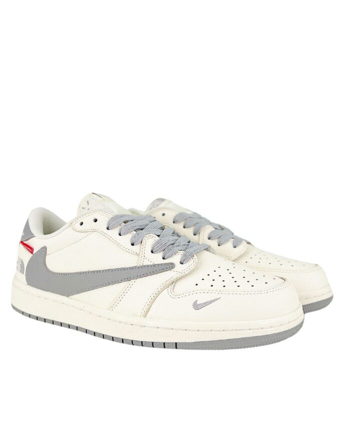 NIKE AIR JORDAN 1 LOW X TRAVIS SCOTT X SUPREME X THE NORTH FACE WHITE GREY