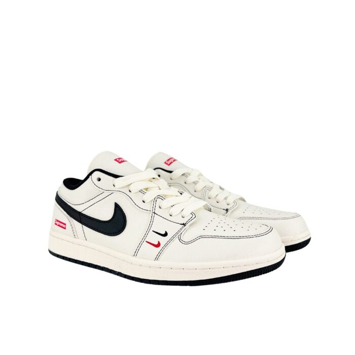 NIKE AIR JORDAN 1 LOW X SUPREME WHITE BLACK