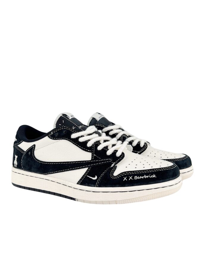 NIKE AIR JORDAN 1 LOW X TRAVIS SCOTT GLOOMY BEAR BLACK WHITE