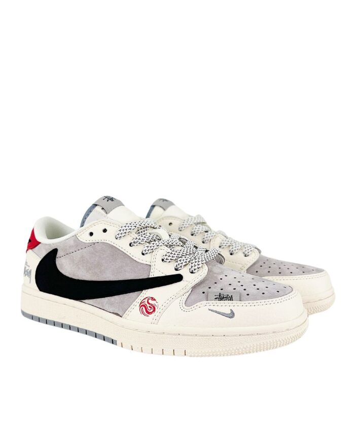 NIKE AIR JORDAN 1 LOW X TRAVIS SCOTT X STUSSY LUNAR YEAR OF THE SNAKE GREY